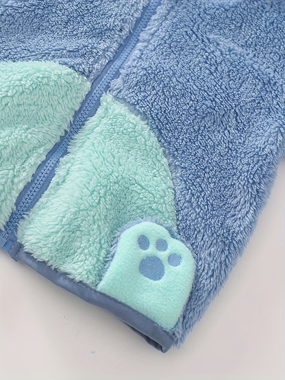[Soft Warm Winter Coat] Boys' & Girls' Fleece Jacket - Soft Warm Winter Coat with Hood, Zipper Closure, Plush Bear Face & Paw Print Design, Soft Light -Friendly Fabric for Boys & Girls, Winter Clothes For Boys, Winter Clothes