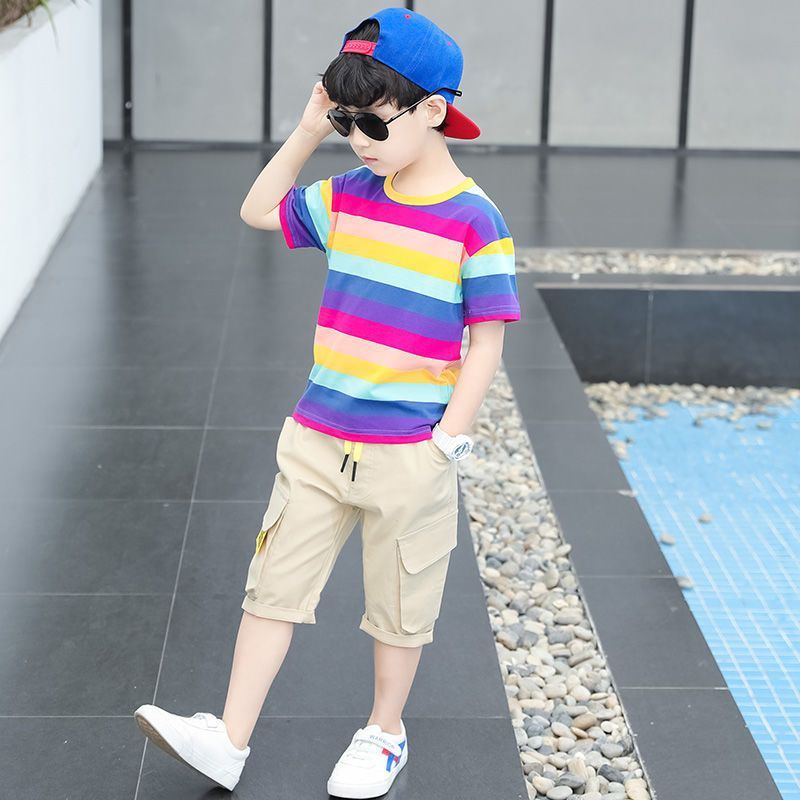Boys' Fashionable Fifth Pants Two-piece Suit