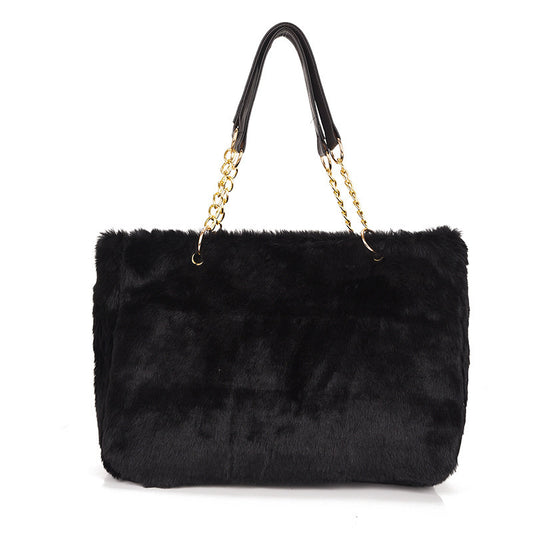 New Large Capacity Plush Women's Bag Simple Fashion European And American Style Trendy Women's Shoulder Handbag