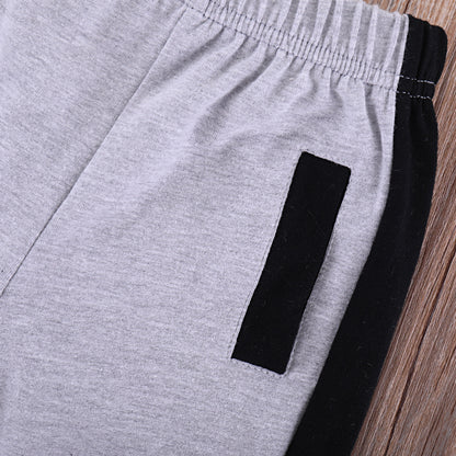 Boys' cotton short-sleeved sports suit