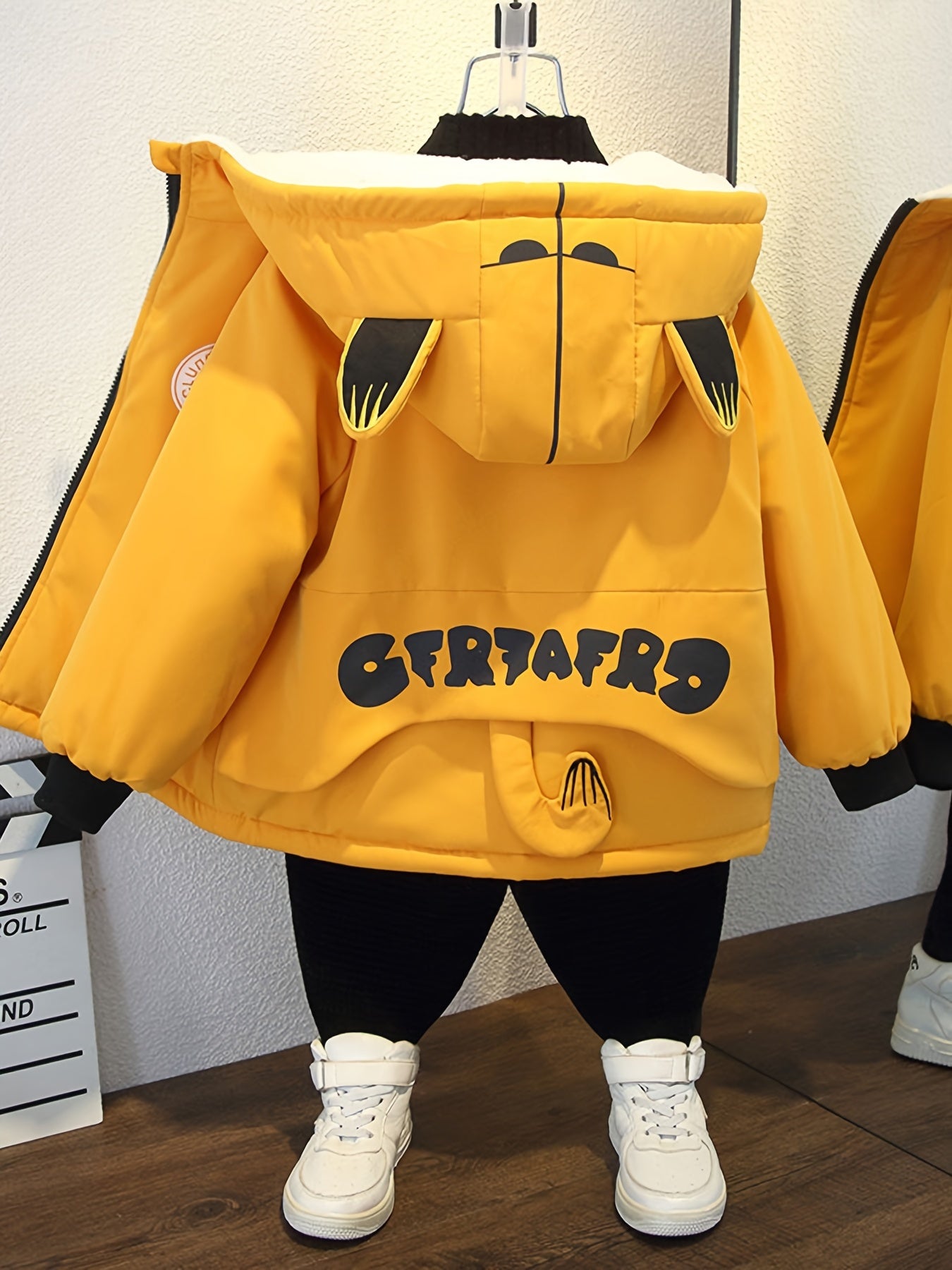 Boys Winter Thick Coat Cute Little Tiger Design Hooded Jacket Boys Windproof Thick Warm Coat Jacket