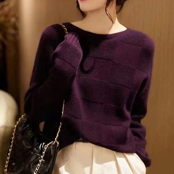 Seamless Wool Cashmere Soft Glutinous Warm Loose Pullover Knitting