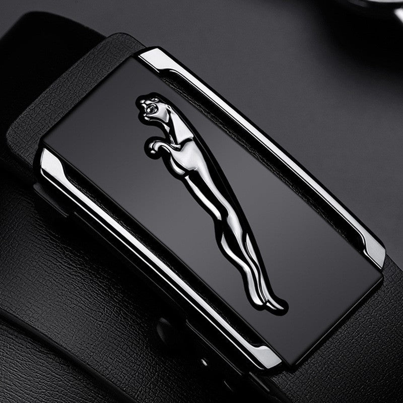 Men's Inner Wear Toothless Automatic Buckle Belt Business Casual All-match Trendy Two-layer Cowhide
