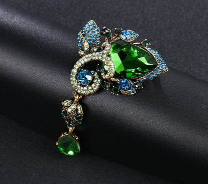 Vintage Court Crystal Pendant Brooch Coat Accessories