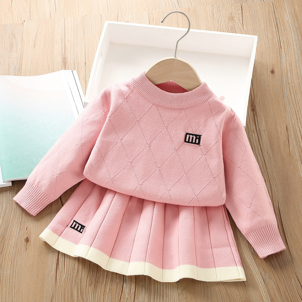 Western Style Knitted Long-sleeve Skirt