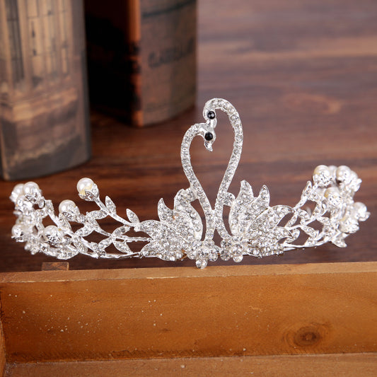 Pearl Cake Decoration Alloy Rhinestone Crown Bridal Accessories