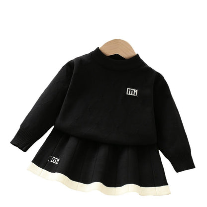 Western Style Knitted Long-sleeve Skirt