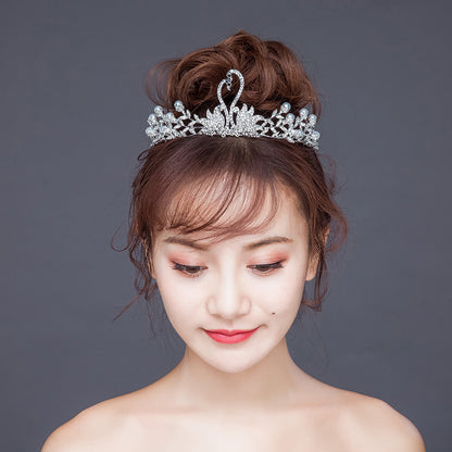 Pearl Cake Decoration Alloy Rhinestone Crown Bridal Accessories