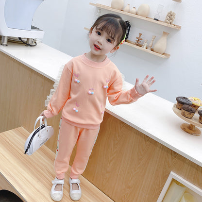 Children's Sports Suits Spring And Autumn Girls' Two-piece Suit