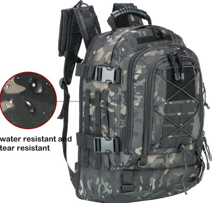 Expandable 40-64L Military Tactical Backpack 3 Day Bag Hiking Gym Sport Camping