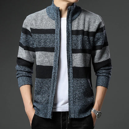 Winter Thick Sweater Men's Cardigan Jacket Autumn Winter New Slim Stylish Warm Sweaters Fleece Jumper Zip Up Sweater