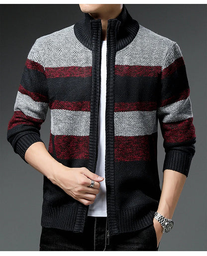 Winter Thick Sweater Men's Cardigan Jacket Autumn Winter New Slim Stylish Warm Sweaters Fleece Jumper Zip Up Sweater