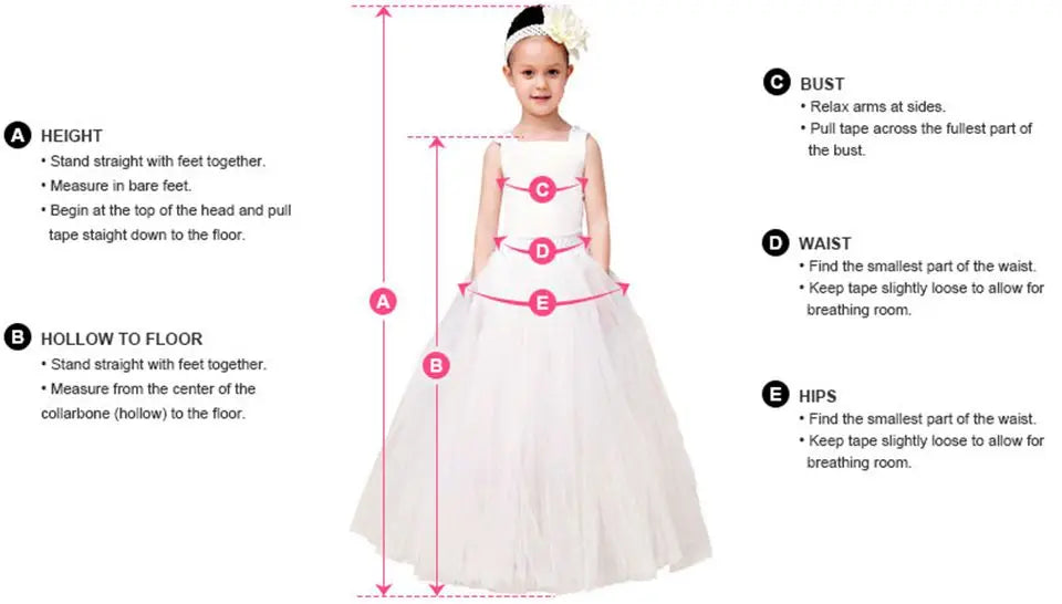 Flower Girl Dress Floral Lace Applique Children Wedding Party Gowns New Kids Clothes Princess First Communion Dress