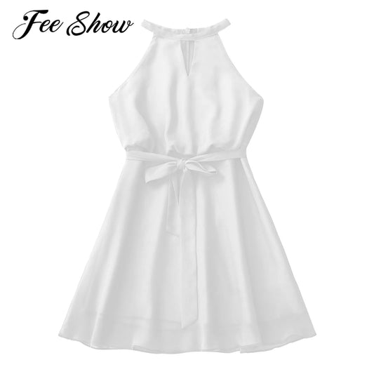 Summer Kids Dresses for Girls  Children's Chiffon Flower Girls Dress Pageant Wedding Party First Communion Dress filles robes