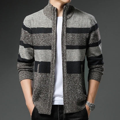 Winter Thick Sweater Men's Cardigan Jacket Autumn Winter New Slim Stylish Warm Sweaters Fleece Jumper Zip Up Sweater