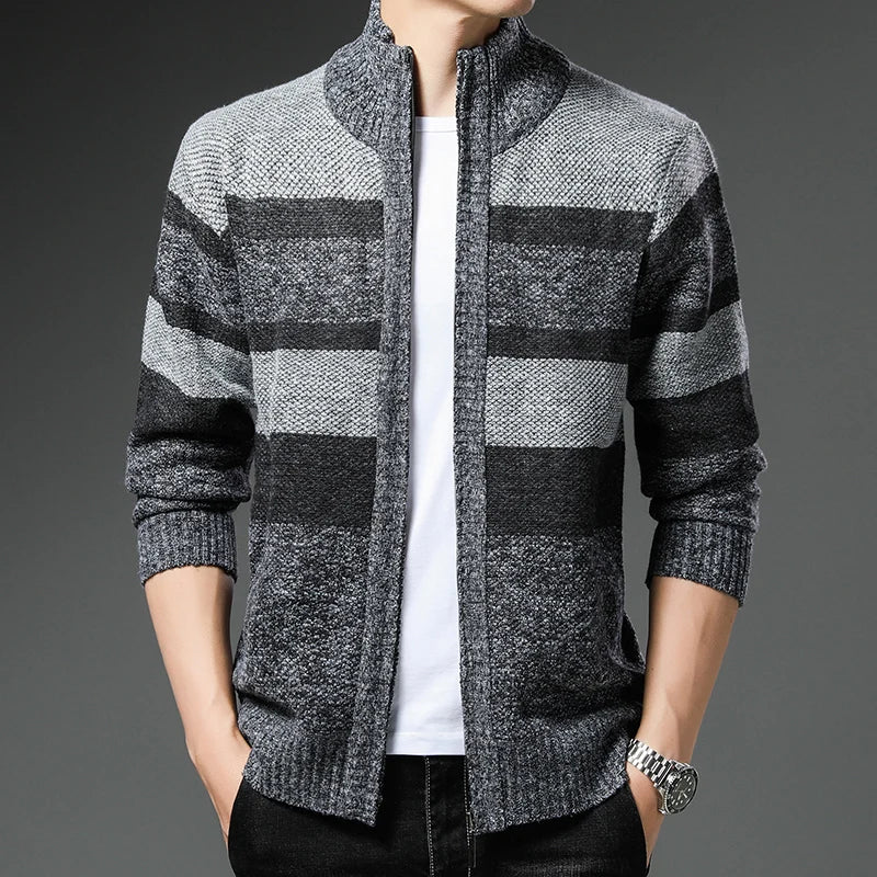 Winter Thick Sweater Men's Cardigan Jacket Autumn Winter New Slim Stylish Warm Sweaters Fleece Jumper Zip Up Sweater