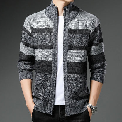 Winter Thick Sweater Men's Cardigan Jacket Autumn Winter New Slim Stylish Warm Sweaters Fleece Jumper Zip Up Sweater