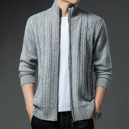 Winter Thick Sweater Men's Cardigan Jacket Autumn Winter New Slim Stylish Warm Sweaters Fleece Jumper Zip Up Sweater