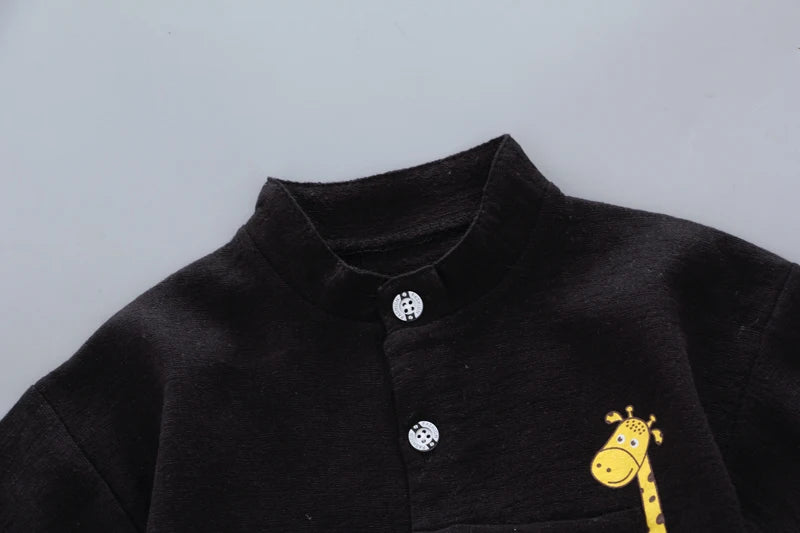 New Summer  Hot Sale Toddler Kids Baby Boys Shirt Cartoon Tops Denim Shorts Pants Outfits Set Baby Clothes