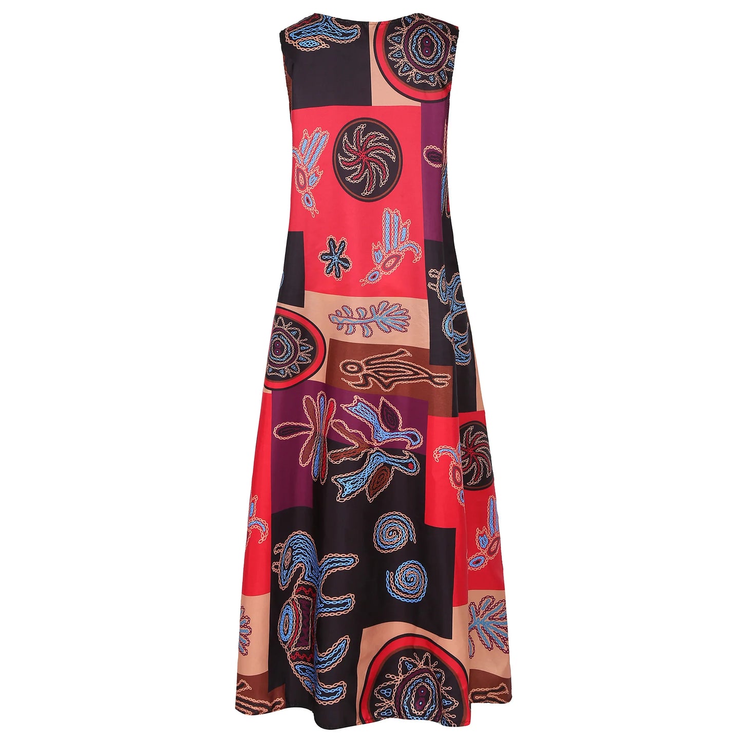 Summer Bohemian Sundress Vintage Sleeveless Women Floral Printed Maxi Long Dress Casual Dress Robe Femme Party Vestido Sarafans