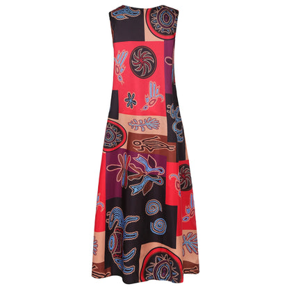 Summer Bohemian Sundress Vintage Sleeveless Women Floral Printed Maxi Long Dress Casual Dress Robe Femme Party Vestido Sarafans