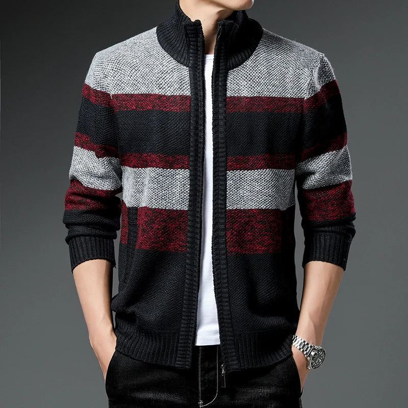 Winter Thick Sweater Men's Cardigan Jacket Autumn Winter New Slim Stylish Warm Sweaters Fleece Jumper Zip Up Sweater