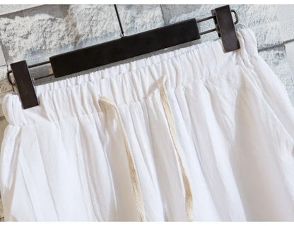 (Shirt + trousers) 2025 summer men shirt Man Cotton and linen shirts Short sleeve men's casual shirts men A set of clothes M-5XL