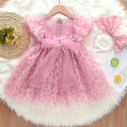 Girls Summer Dress Fashion Bow Birthday Party Princess Dresses Clothing Children Outfits Vestidos LT