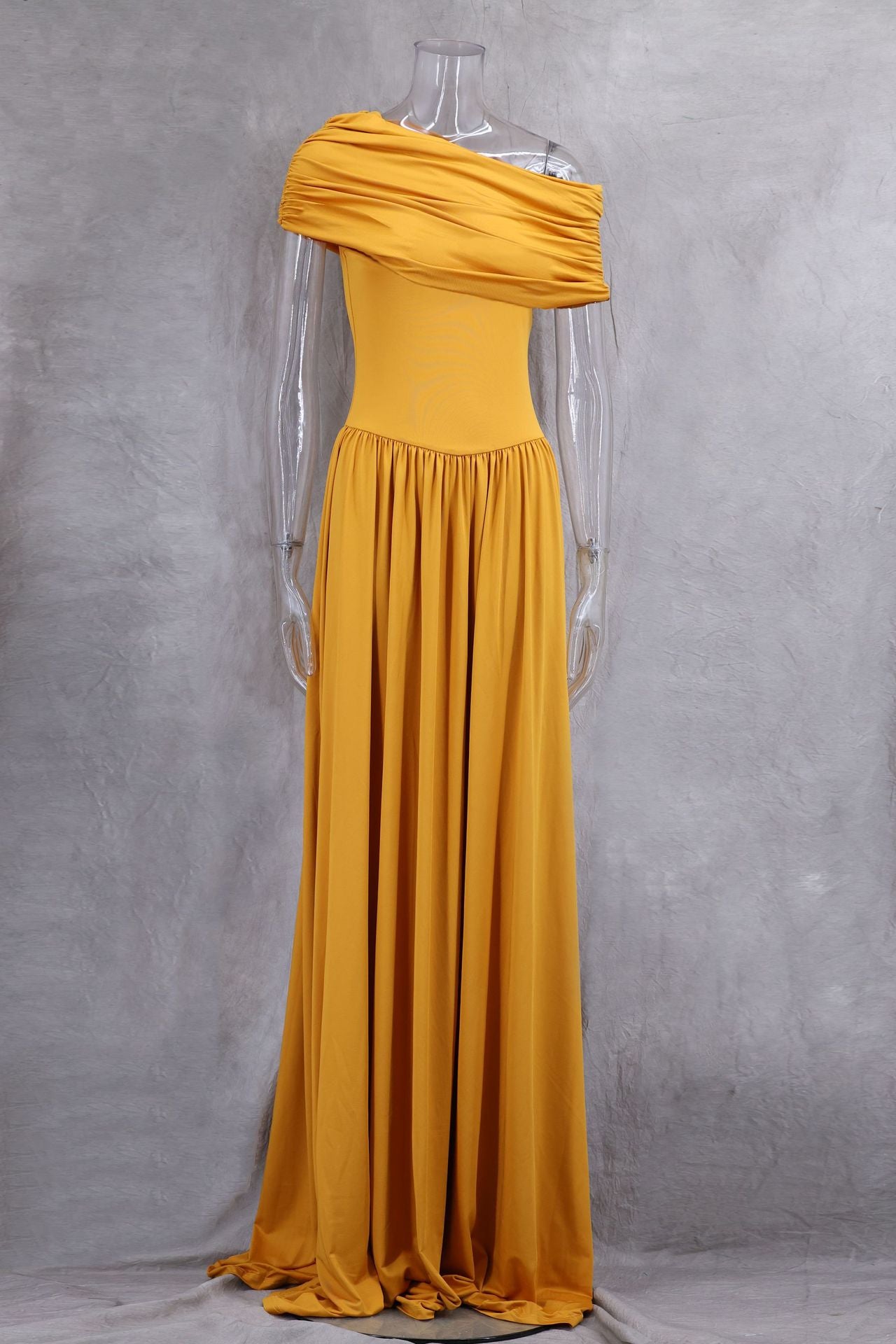 Elegant Long Summer Dress For Women Fashion Off-shoulder Slim Evening Party Dresses Luxury High Waist Pleated Maxi Dress 2025