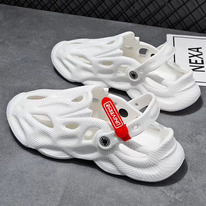 Coconut Slippers Couple Summer Dual-use Closed Toe Beach Hole Shoes