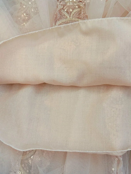 Girls Dress 2025 Summer New Children Elegant Princess Dress Baby Fashion Mesh Flying Sleeve Tank Top Dress