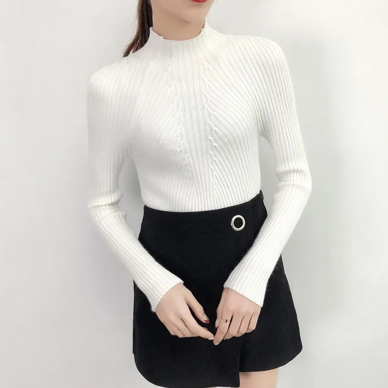 Autumn Winter Turtleneck Sweater Women Basic Slim Pullover Women Sweaters And Pullovers Knit Jumper Ladies Tops 2025