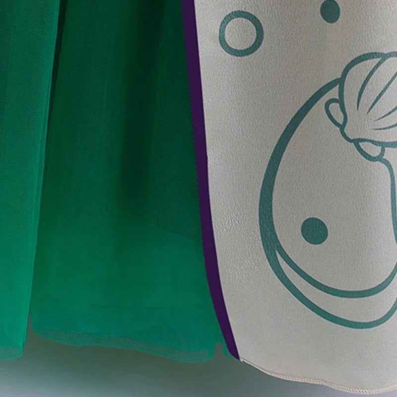 Children's Party Dresses For Girls Elegant Dresses Fashion Mermaid Princess Dress And Wig Kids Girl Clothes Summer Prom Dress