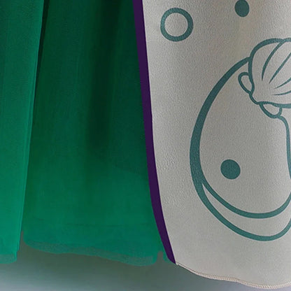 Children's Party Dresses For Girls Elegant Dresses Fashion Mermaid Princess Dress And Wig Kids Girl Clothes Summer Prom Dress