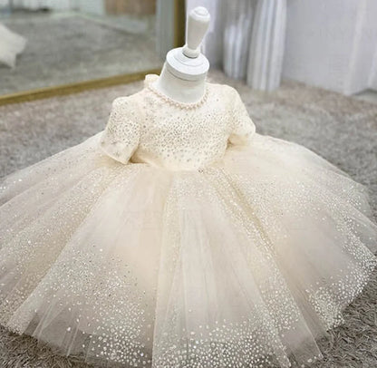 Party Dresses For Girl Flower Princess First Birthday Baby Girls Dress Baptism White Wedding Kids Dresses For Girl Toddler Gowns
