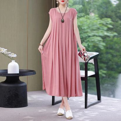 New Fashion Summer Dress For Women Sundress 2025 Casual short sleeve dress Print Female O-Neck Robe Oversize Bohemian dresses