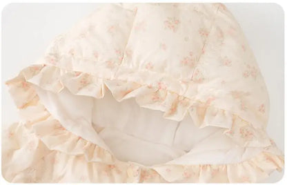 Girls Winter Jacket Clothes Hoodied Outerwear Coats for Baby Children Princess Floral Hooded Clothing Infant Outfits 1-4 Year