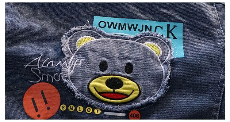 Boys Jacket Autumn and Winter New Children's Baby Plush Thickened Denim Coat  Children's Clothing Kids Winter Coats