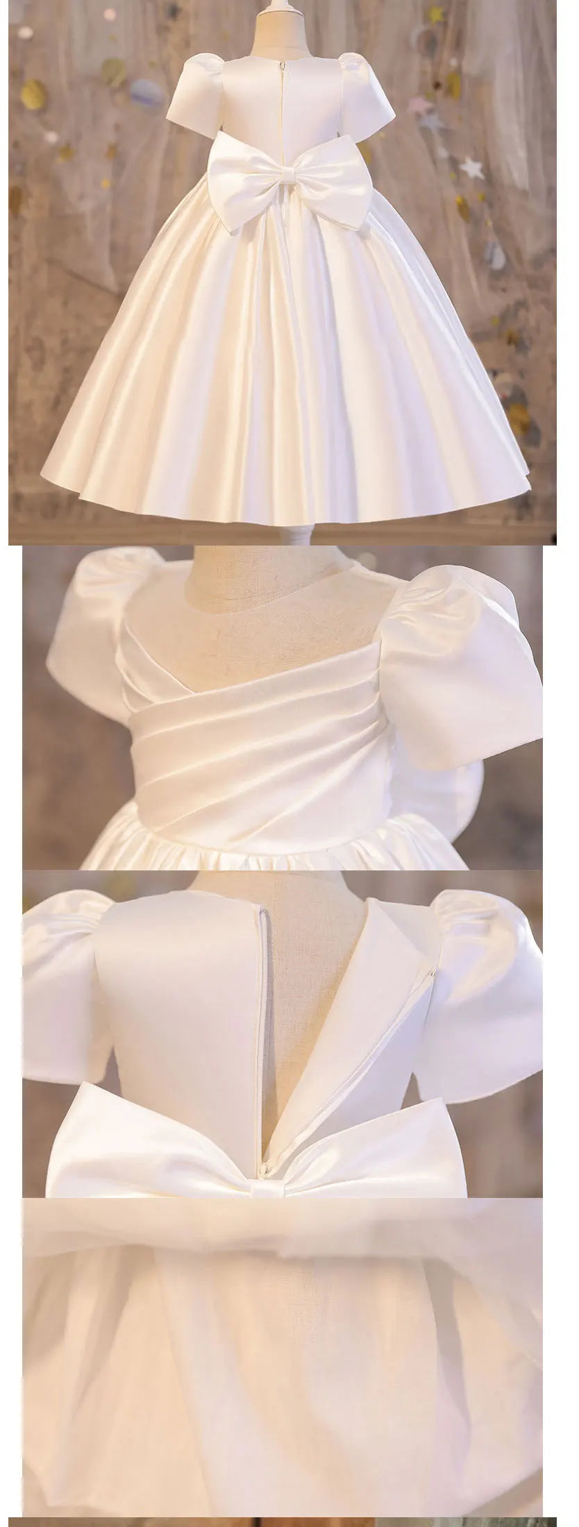 Girls Party Dresses Summer Luxury Elegant Bow Princess Dress Kids Baptism Lace Wedding Vest Birthday Evening Clothes 1-16 Year