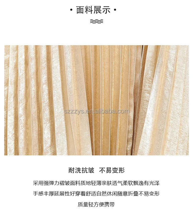 Summer Dress for Women Front and Back V-neck Solid Color Sleeveless Miyake Pleated Loose Casual Fashion Elegant Dress