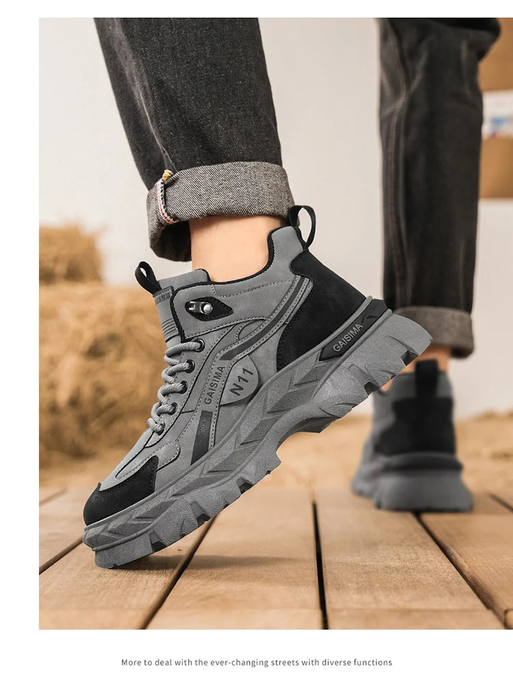 Men's Work Shoes 2025 New Breathable Slip-On Anti-Slip Wear-Resistant Casual Sports Shoes Thick Bottom Labor Protection