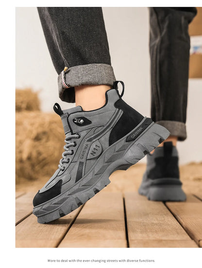 Men's Work Shoes 2025 New Breathable Slip-On Anti-Slip Wear-Resistant Casual Sports Shoes Thick Bottom Labor Protection