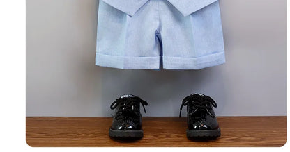Boys Dressy Shorts Set Summer Elegant Vest Outfits for Kids School Performance Formal Wear Flower Boy Wedding Blazers Tuxedo