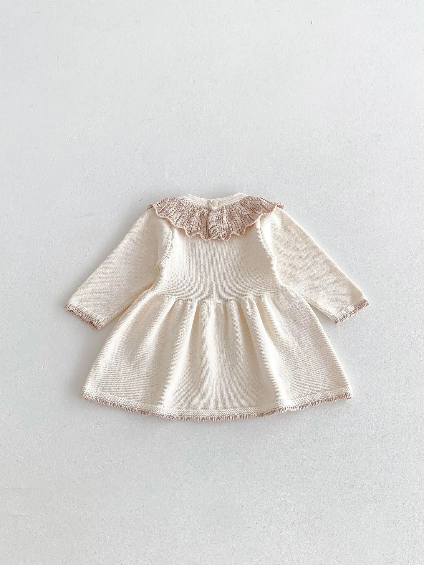 Dress for Baby Girls Soft Knitted Dress Autumn Winter Sweet Pink Princess Dress Girls Sweater Casual Baby Girl Clothing