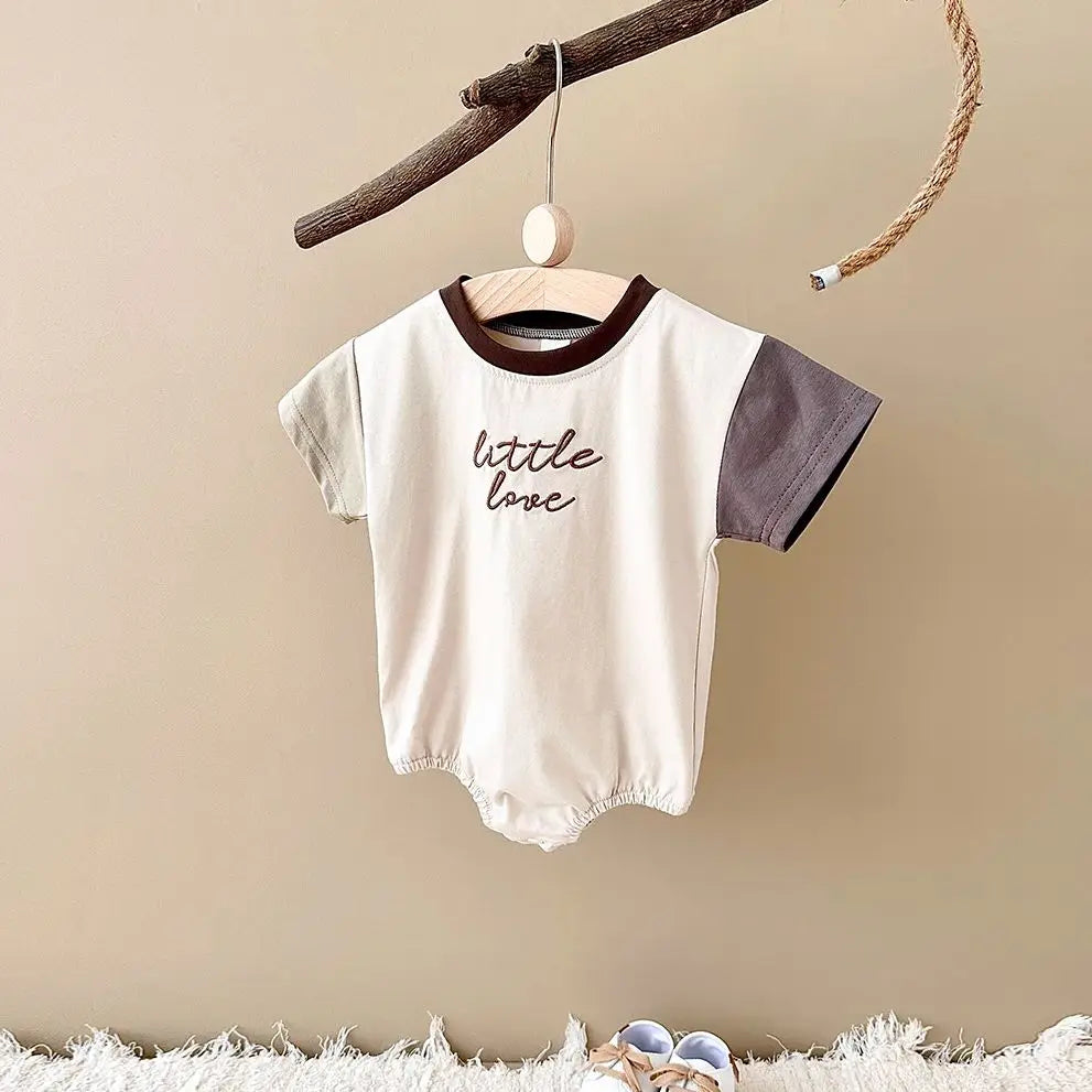 Summer Baby Boys Clothes Bodysuit Newborn Girl Romper Casual Letter Embroidery Button Jumpsuit Short Sleeve Infant Clothes