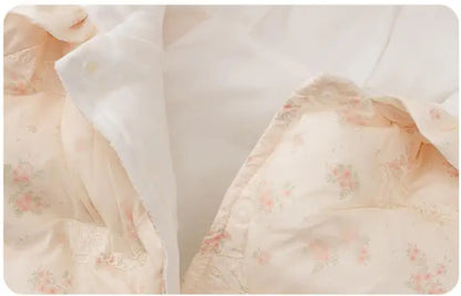 Girls Winter Jacket Clothes Hoodied Outerwear Coats for Baby Children Princess Floral Hooded Clothing Infant Outfits 1-4 Year