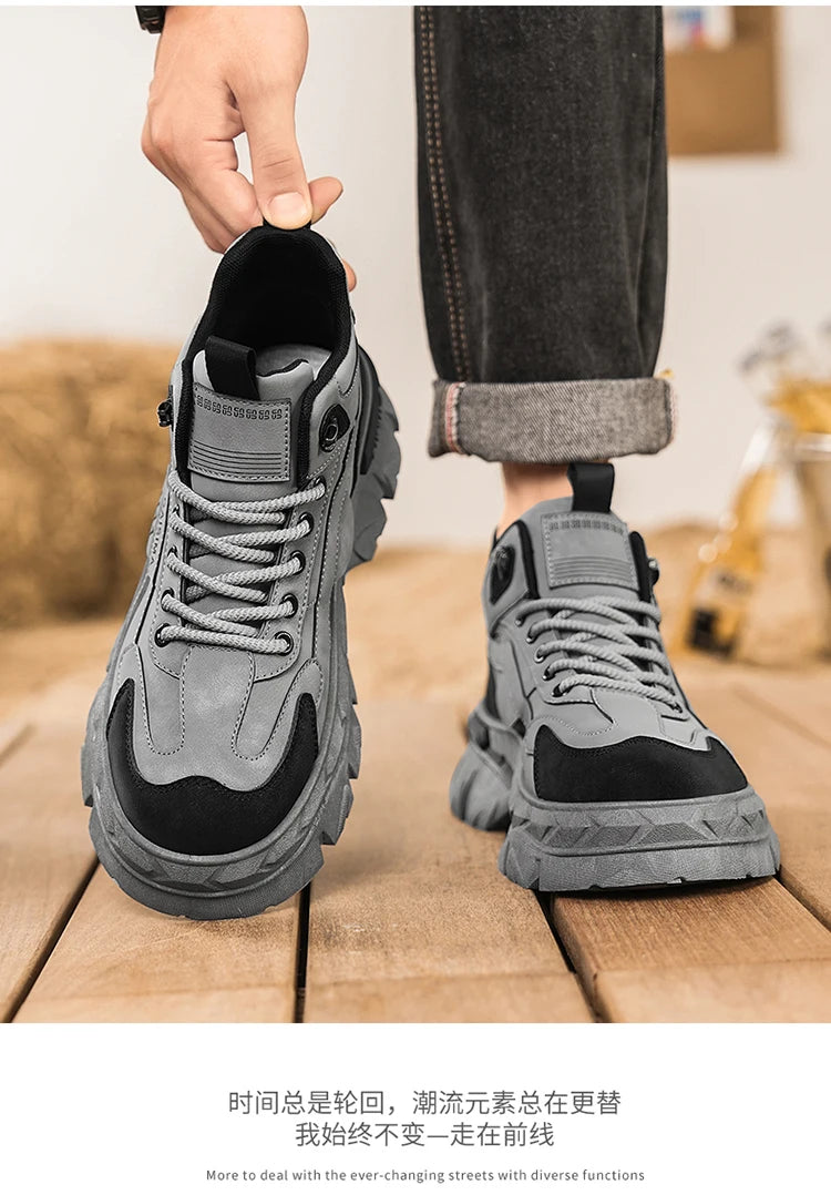 Men's Work Shoes 2025 New Breathable Slip-On Anti-Slip Wear-Resistant Casual Sports Shoes Thick Bottom Labor Protection