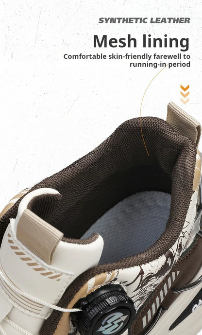 Men's Casual Outdoor Boots Fall Breathable Trendy Versatile Leisure Knob Board Shoes Anti-slip Riding Fashion Sneakers