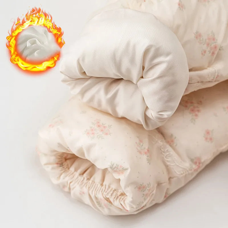 Girls Winter Jacket Clothes Hoodied Outerwear Coats for Baby Children Princess Floral Hooded Clothing Infant Outfits 1-4 Year