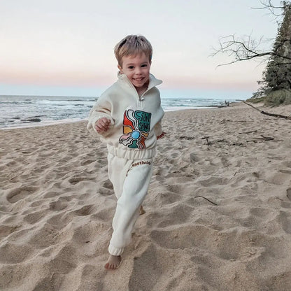 Winter Warm Boys Clothing Sets Thicken Half-Zip Fleece Jacket + Pant Baby Boy Tracksuit Kids Clothes Toddler Girl Clothes Outfit